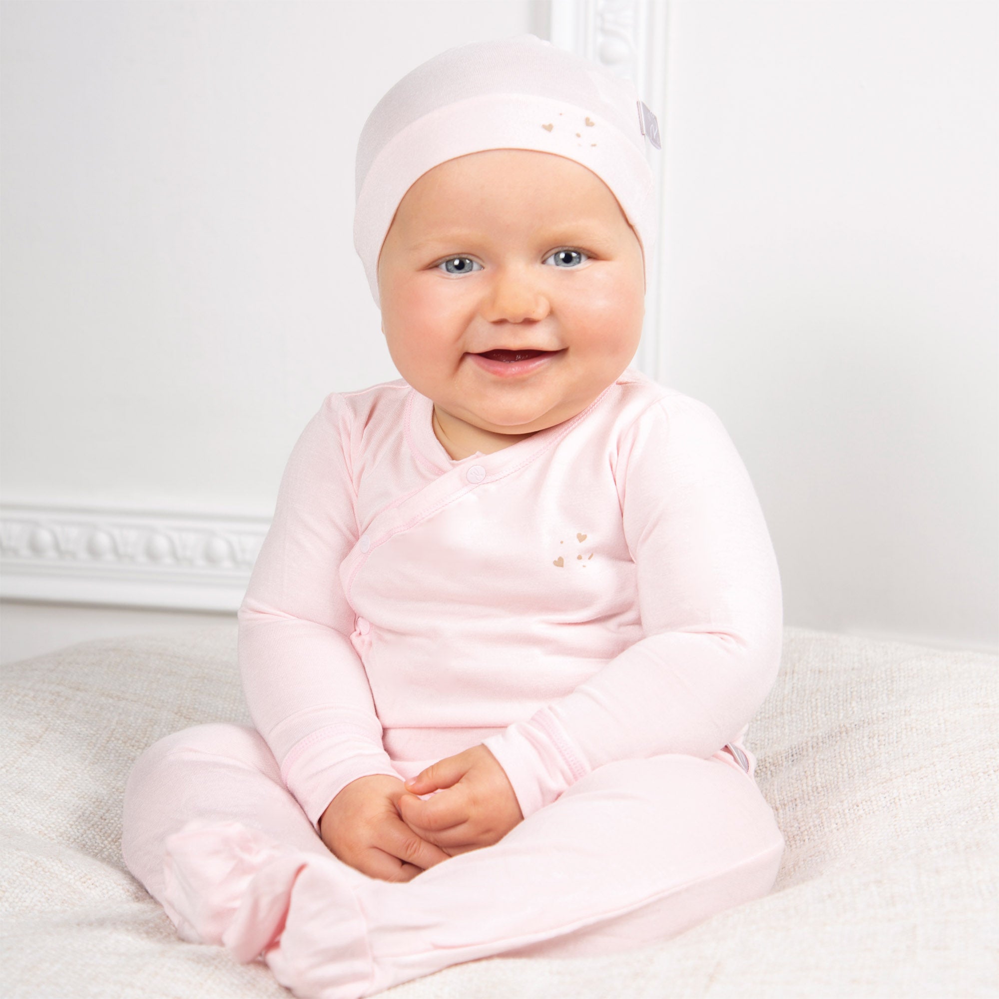 Tutina Jersey di bamboo con piedi-Rosa
