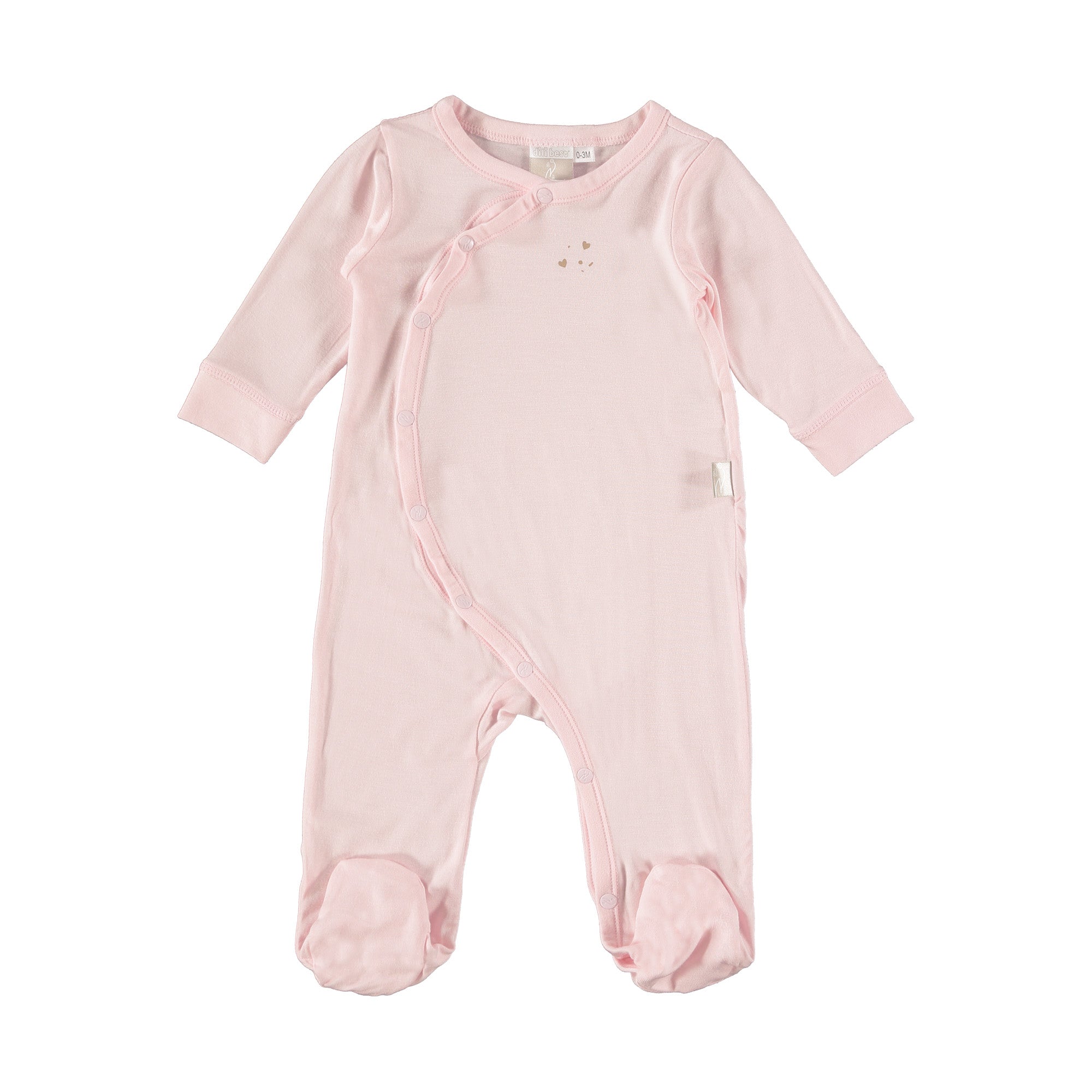 Tutina Jersey di bamboo con piedi-Rosa