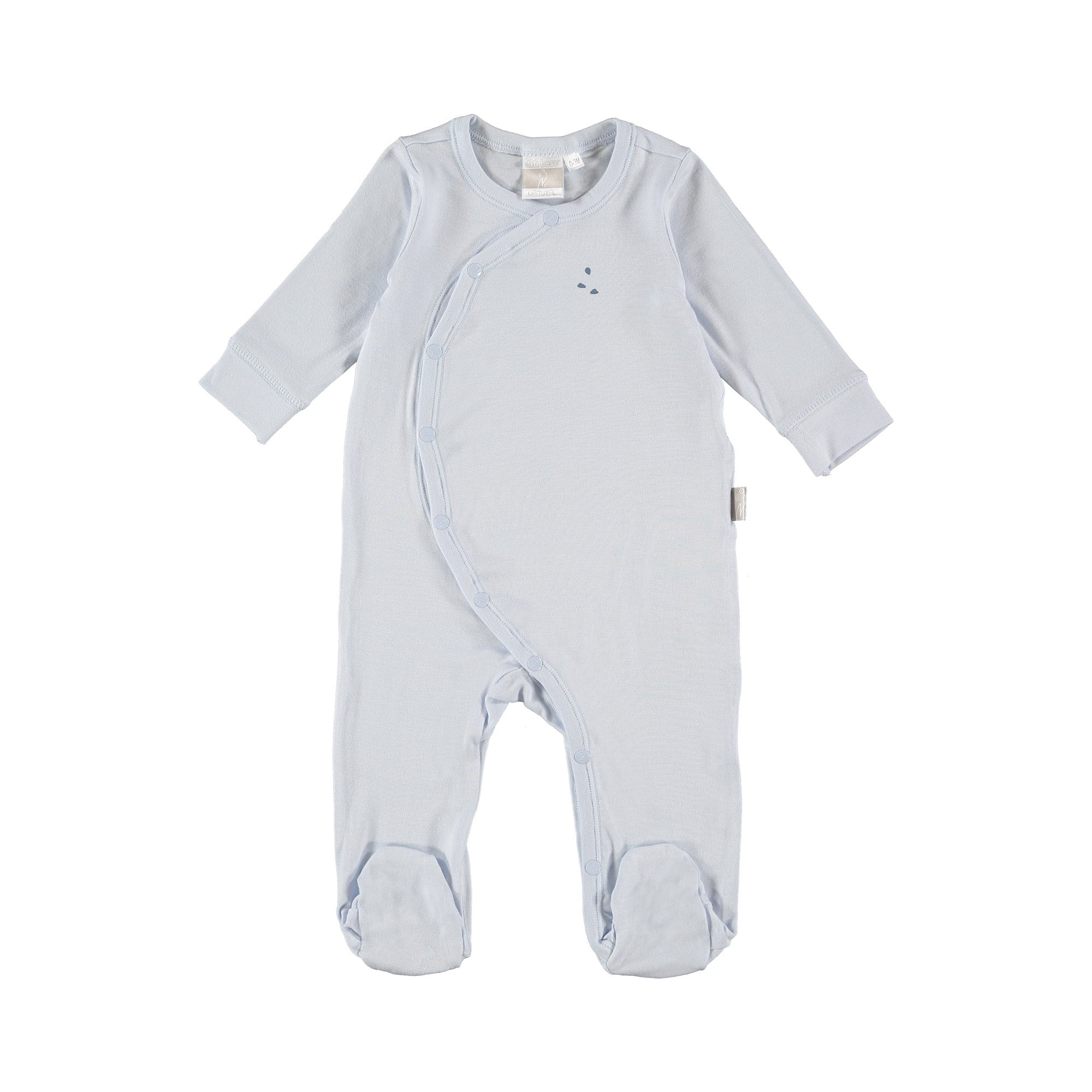 Tutina Jersey di bamboo con piedi-Celeste