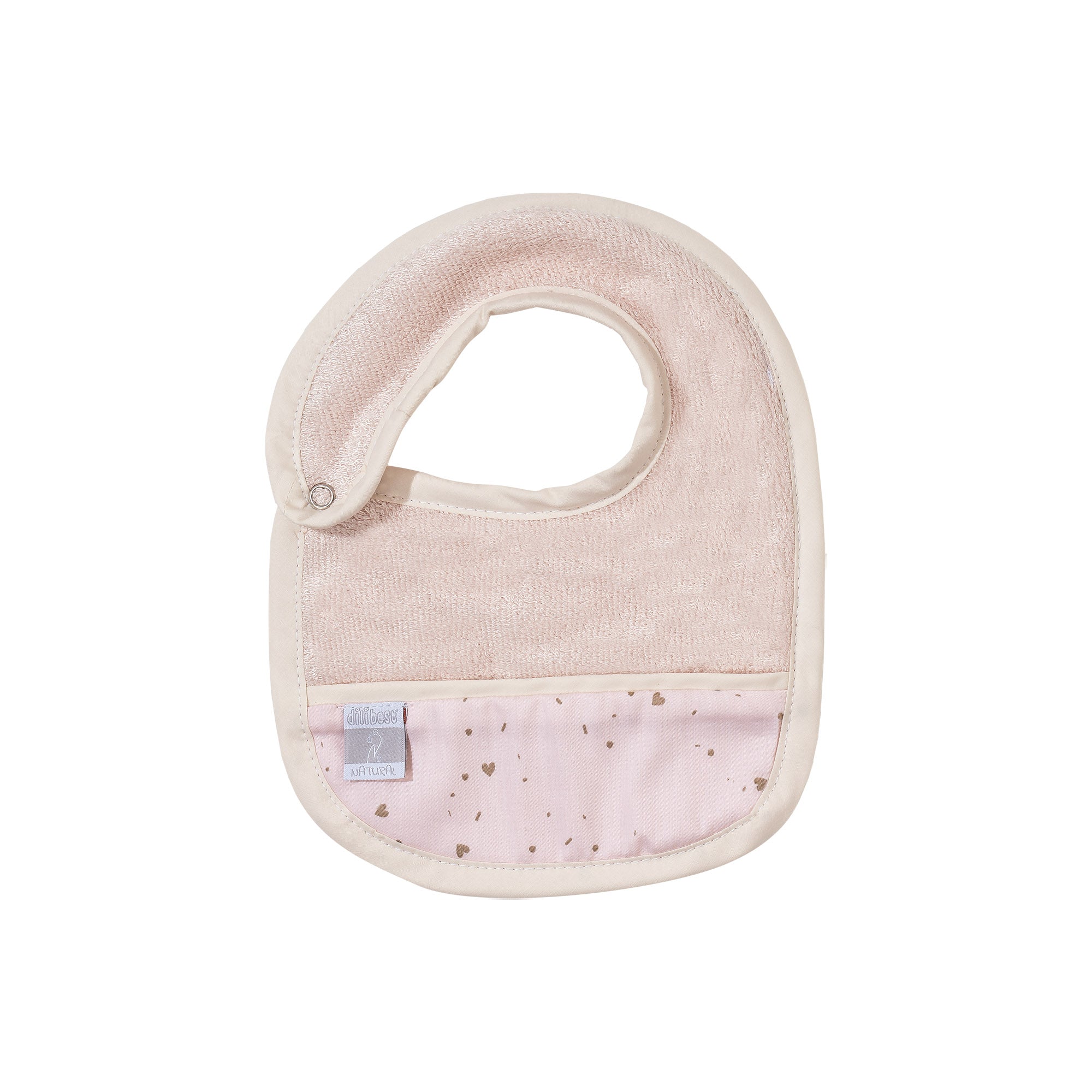 Bavaglio in cotone Bio e spugna bamboo-Rosa