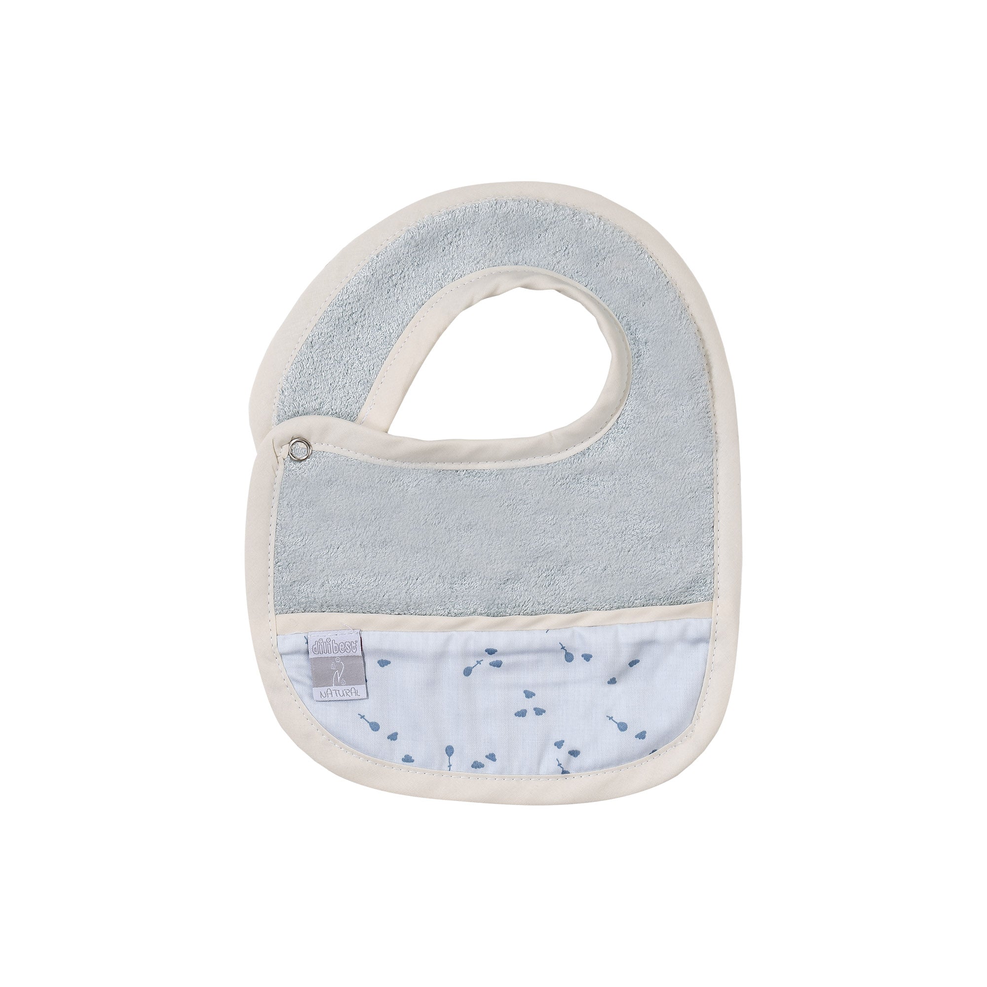 Bavaglio in cotone Bio e spugna bamboo-Azzurro Polvere