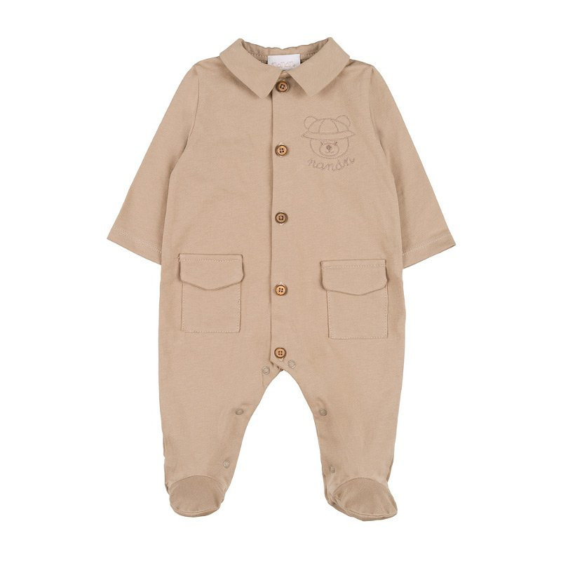 Tutina aperta davanti con piedini Beige