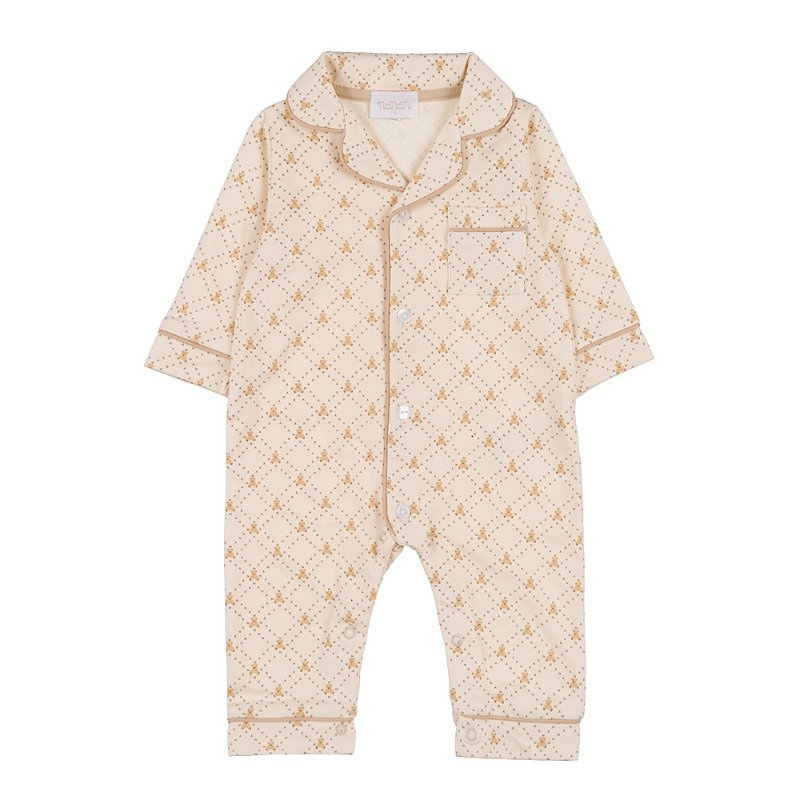 Tutina aperta davanti allover Orsetti Beige