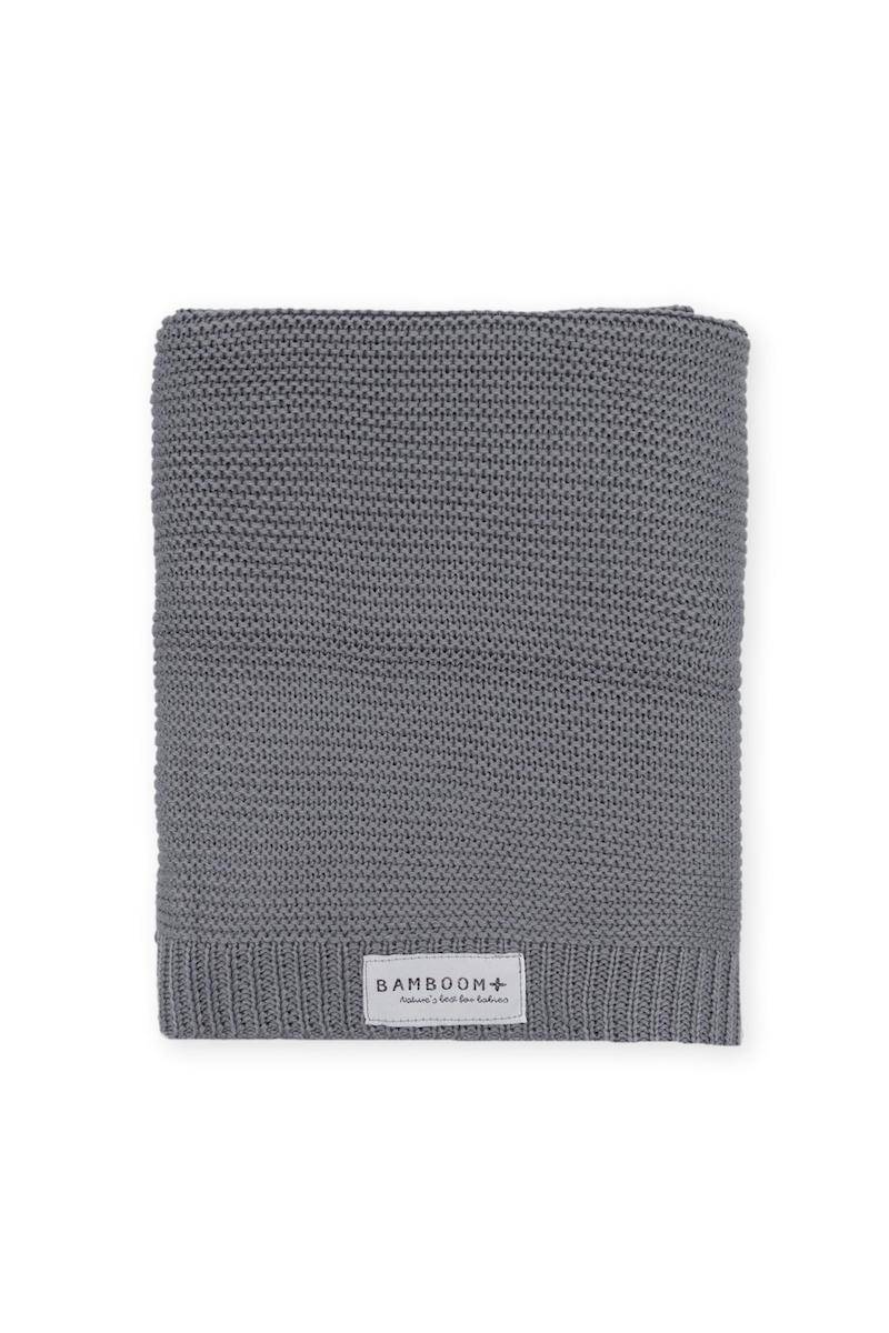 Coperta culla neonato 75x100 fatta a maglia, grigio