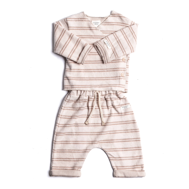Twinset con apertura incrociata - STRIPE PINK