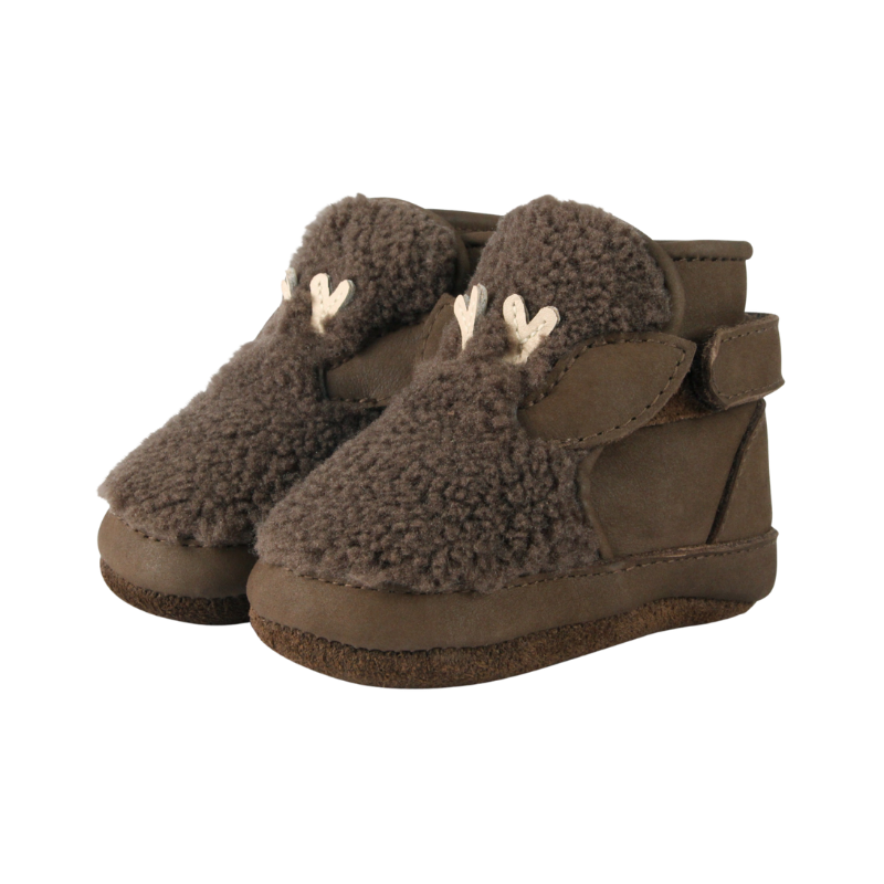 Richy Booties | Stag | Hazelnut Curly Faux Fur
