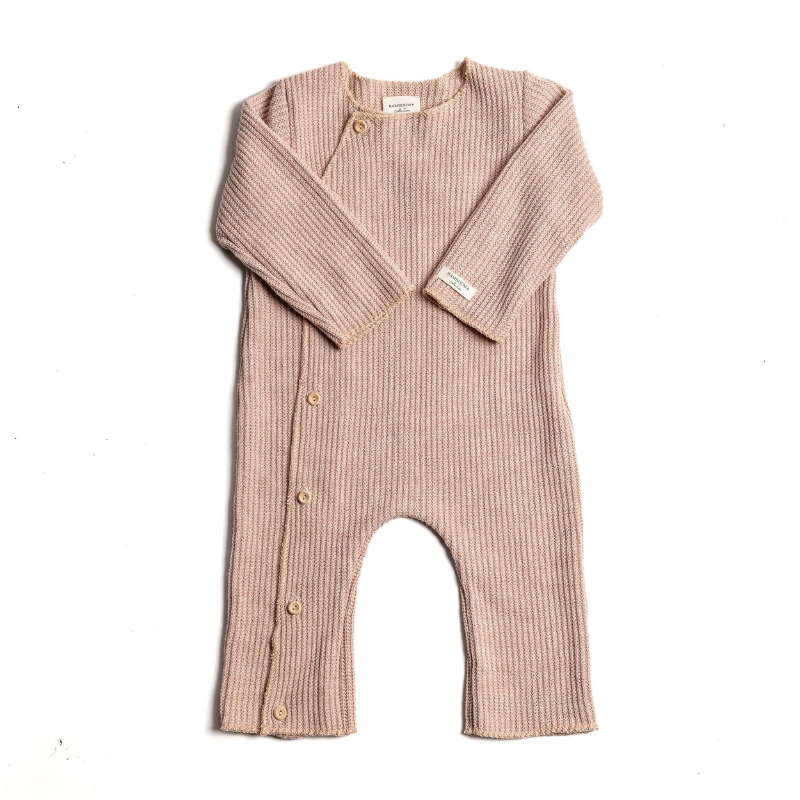 Tutina in maglia con apertura laterale - PINK