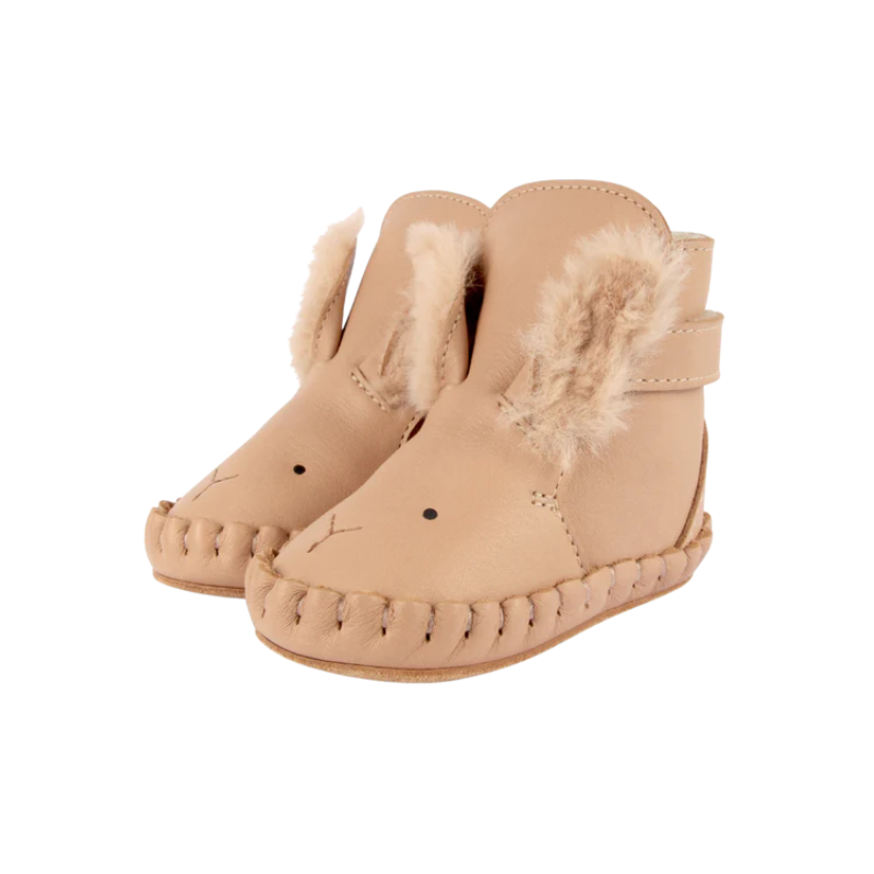 Kapi Exclusive Booties | Fluffy Bunny | Light Rust Leather
