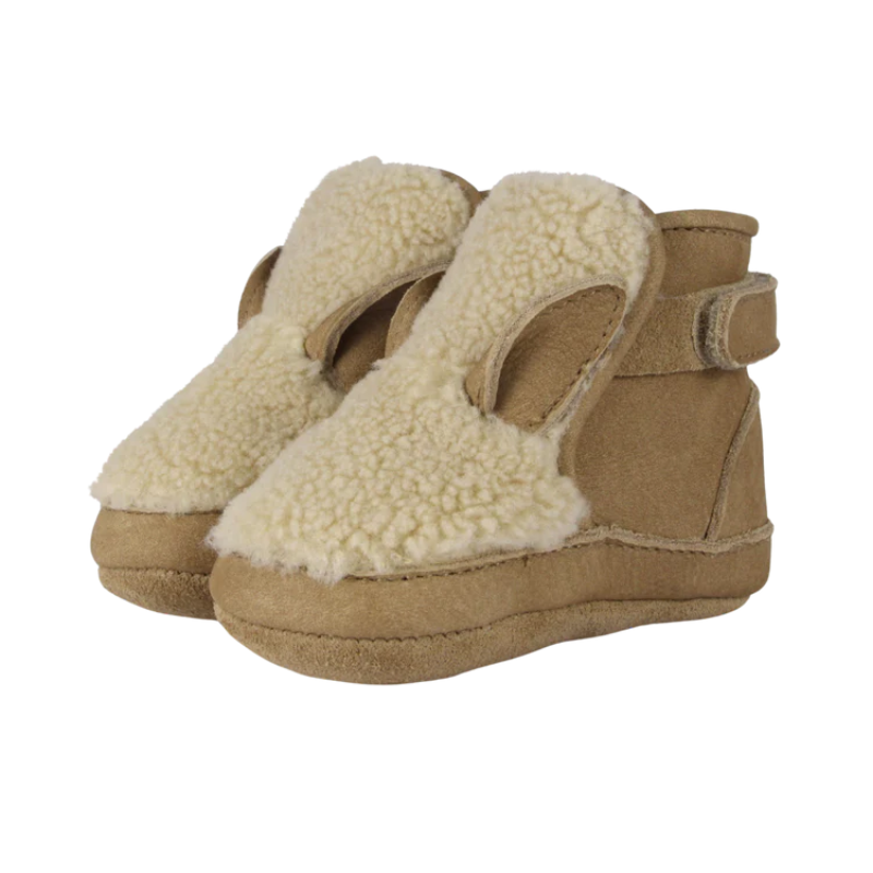 Richy Booties | Alpaca | Beige Curly Faux Fur