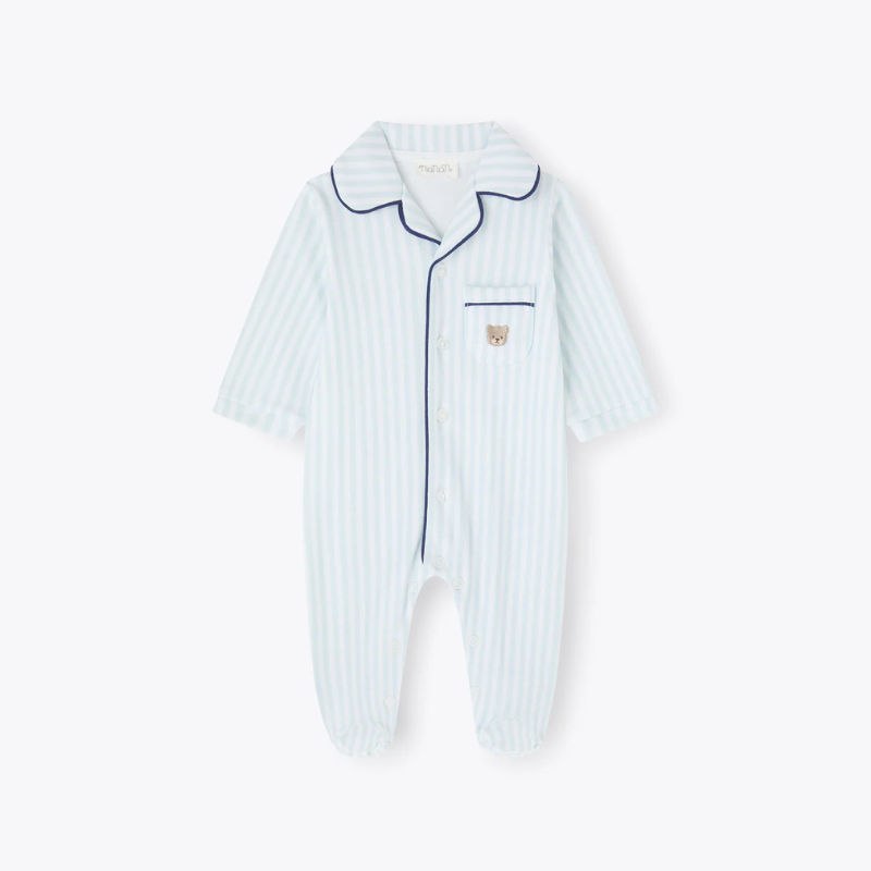 Tutina aperta riga azzurra Tato