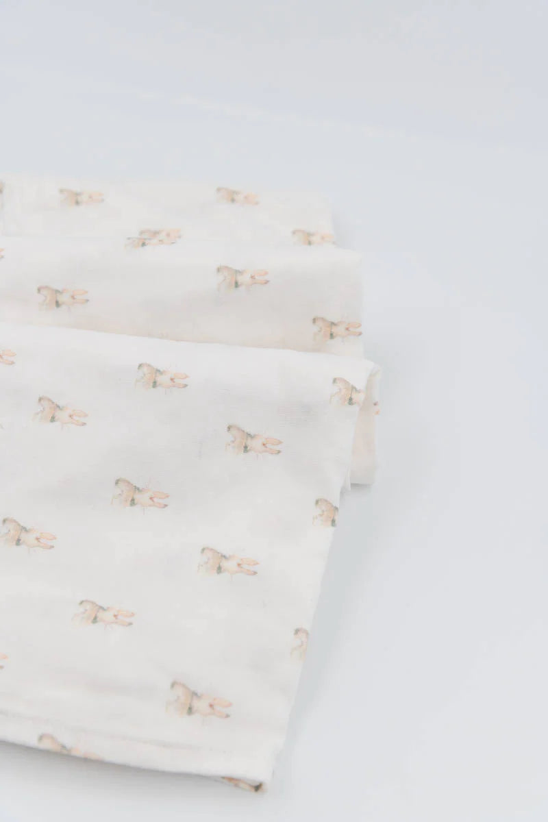 Swaddle Muslin XL multi-uso 120x120cm 2-Pack - Coniglio / Camel