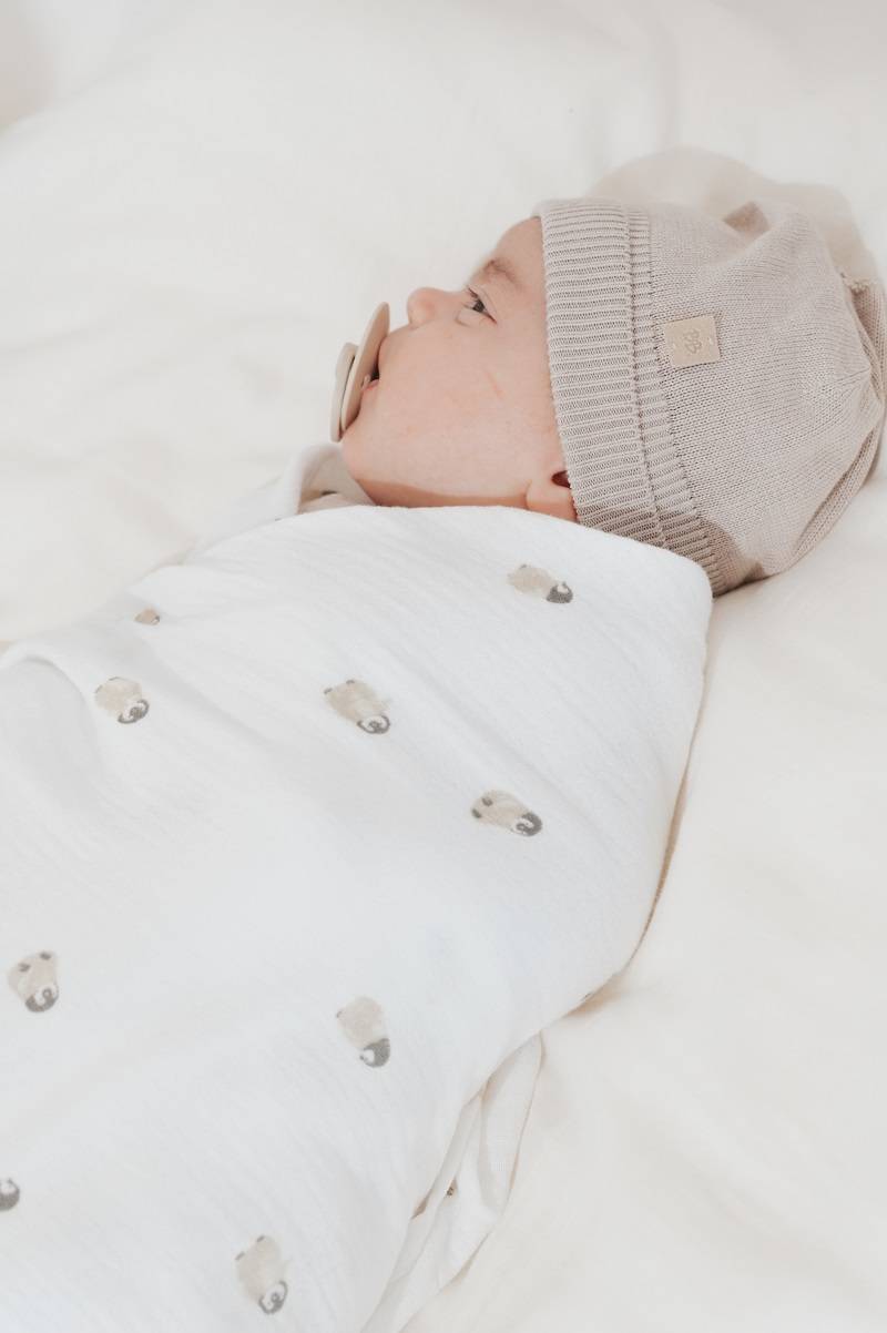 Swaddle Muslin Medium multi-uso 70x70cm 3-Pack - Penguins / Offwhite / Sand