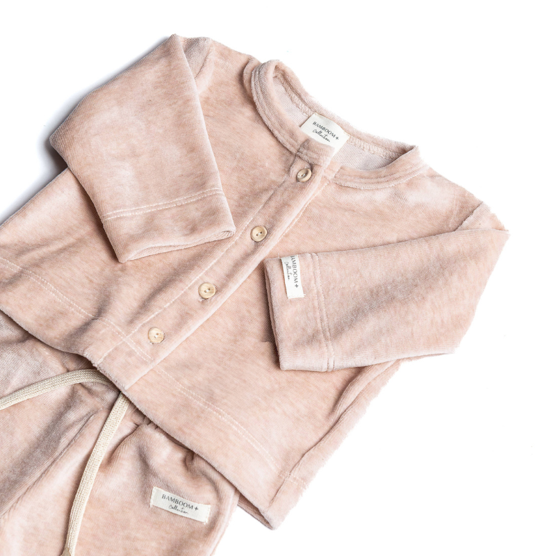 Twinset con apertura frontale - VINTAGE PINK