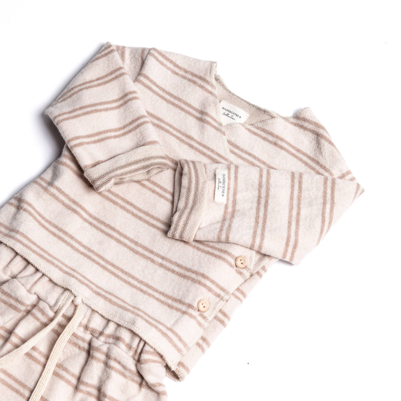 Twinset con apertura incrociata - STRIPE PINK