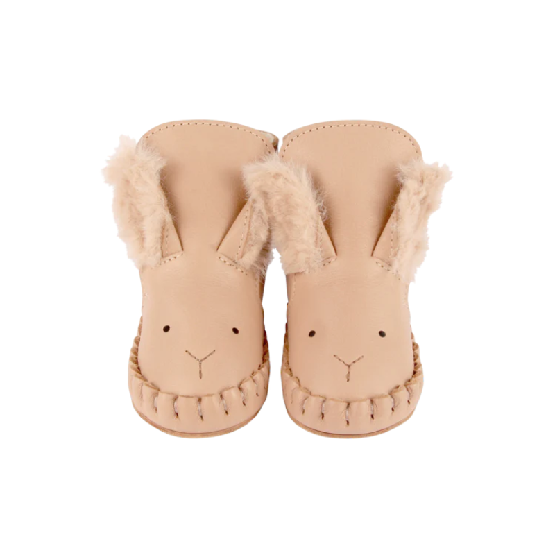 Kapi Exclusive Booties | Fluffy Bunny | Light Rust Leather