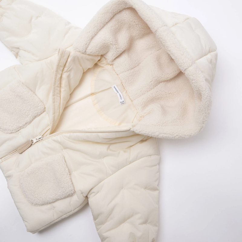 Giacca bimba con tasche teddy - WARM WHITE