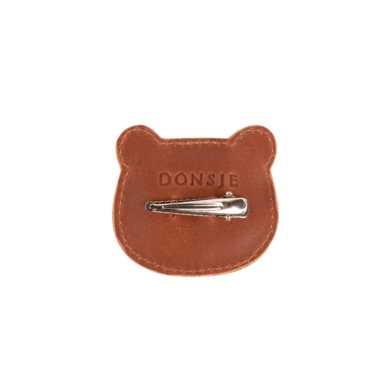 Josy Classic Hairclip | Bear | Cognac Classic Leather