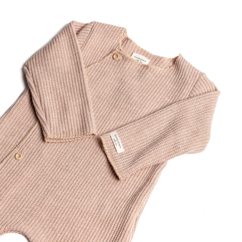 Tutina in maglia con apertura laterale - PINK