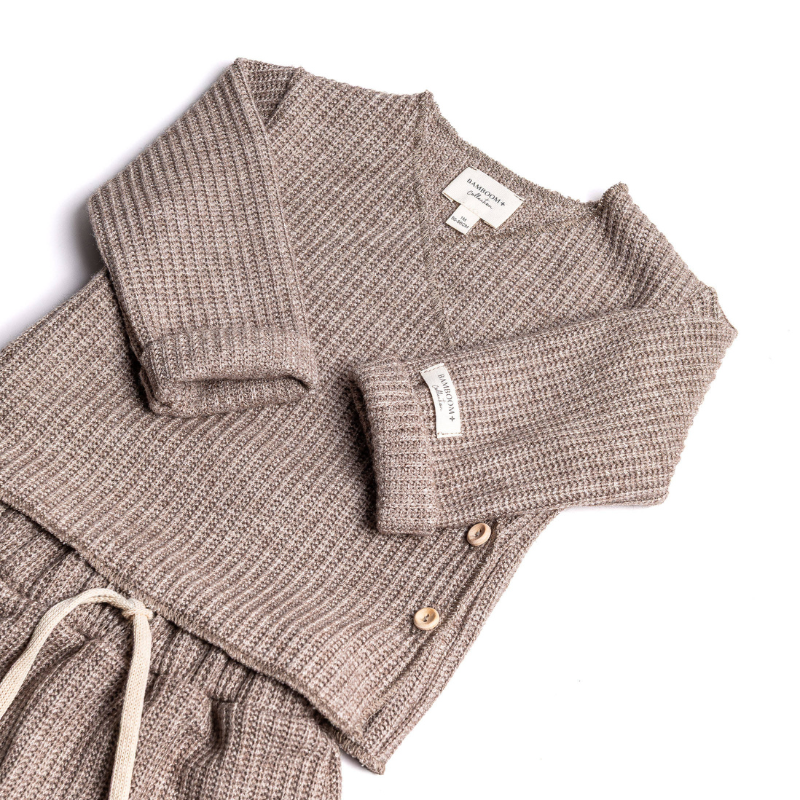 Twinset con apertura incrociata - SOFT BROWN