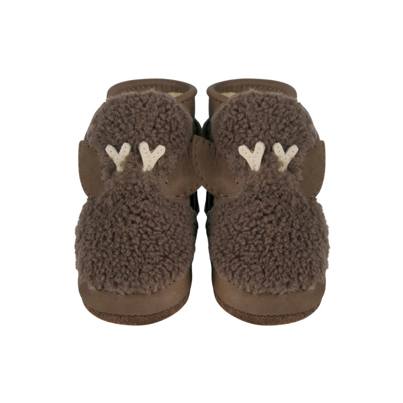 Richy Booties | Stag | Hazelnut Curly Faux Fur