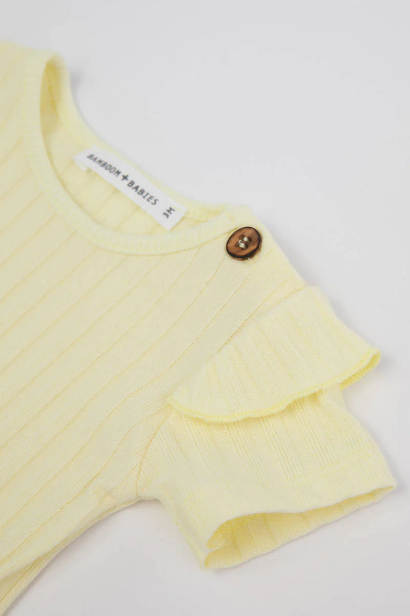 Shirt Volant con Leggins Giallo