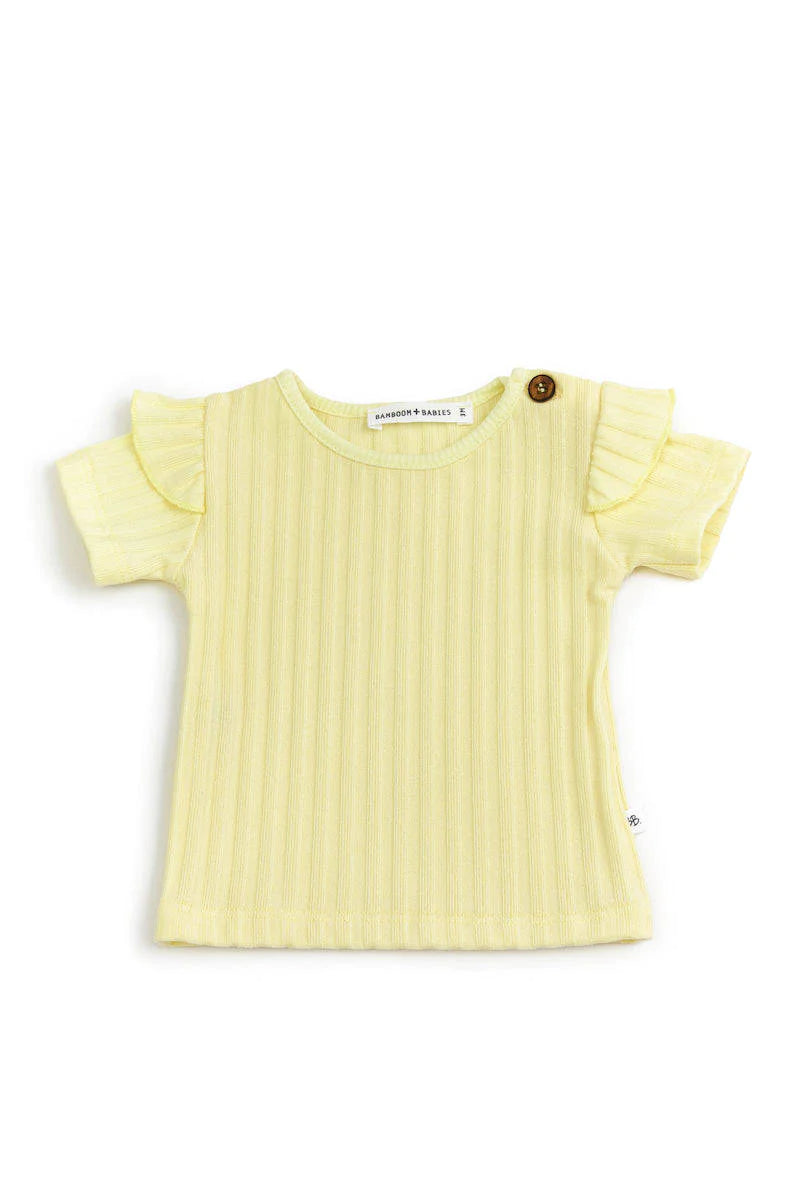 Shirt Volant con Leggins Giallo