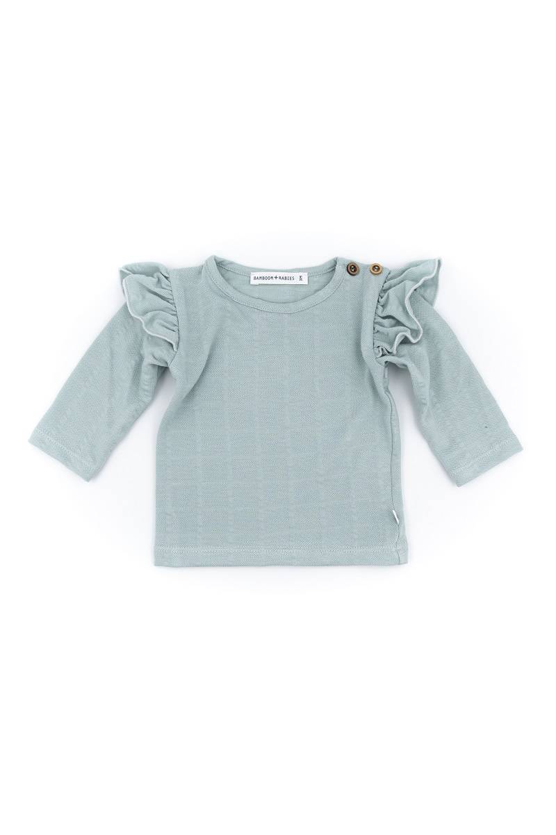Shirt volant Azzurro con Pantaloncino vita alta Bianco