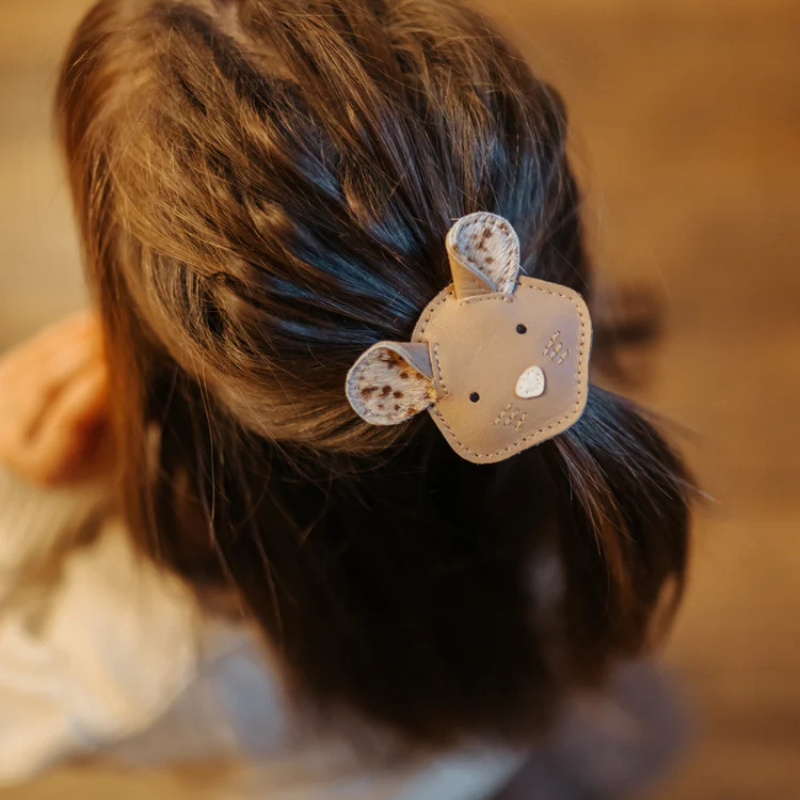 Josy Exclusive Hairclip | Mouse | Praline Leather