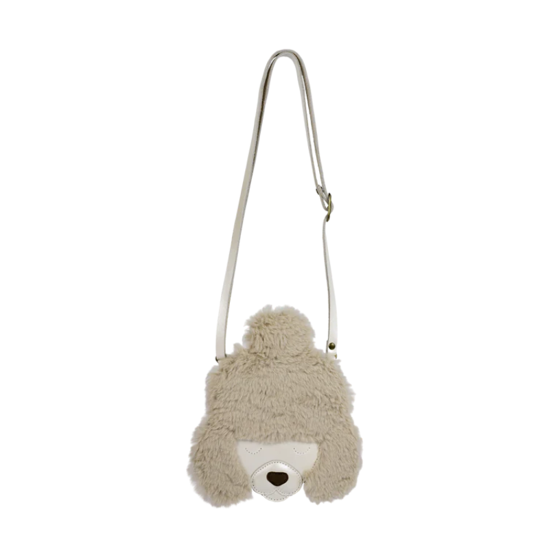 Britta Exclusive Purse | Poodle | Off White Metallic Leather
