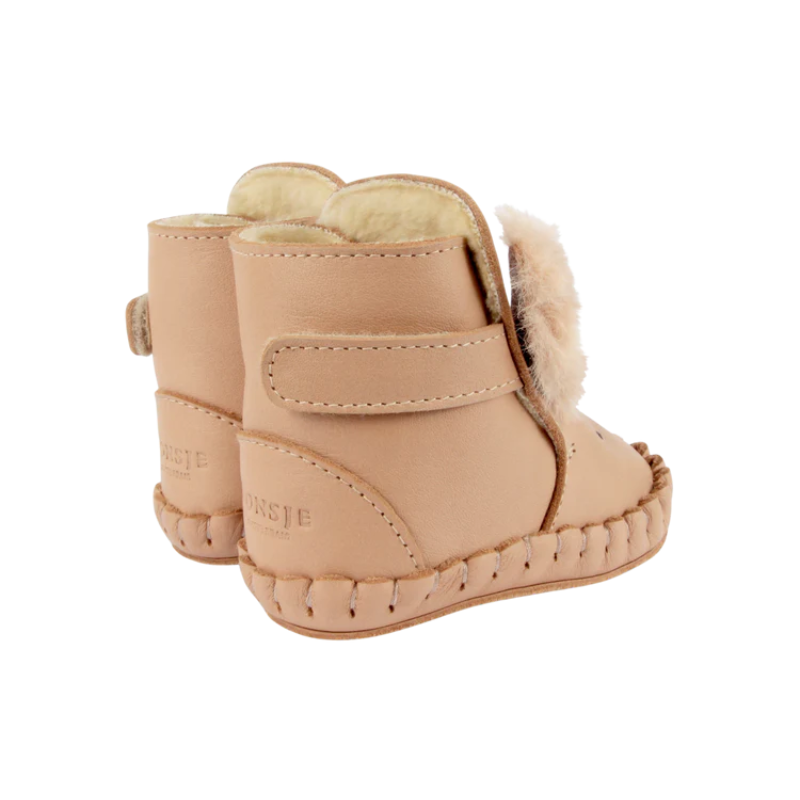 Kapi Exclusive Booties | Fluffy Bunny | Light Rust Leather
