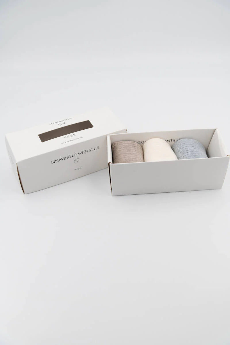 BOX 3PC Calze a Coste- Azzurro