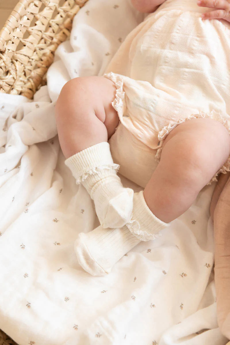 Calza Bimba con Pizzo in Bambù - PANNA