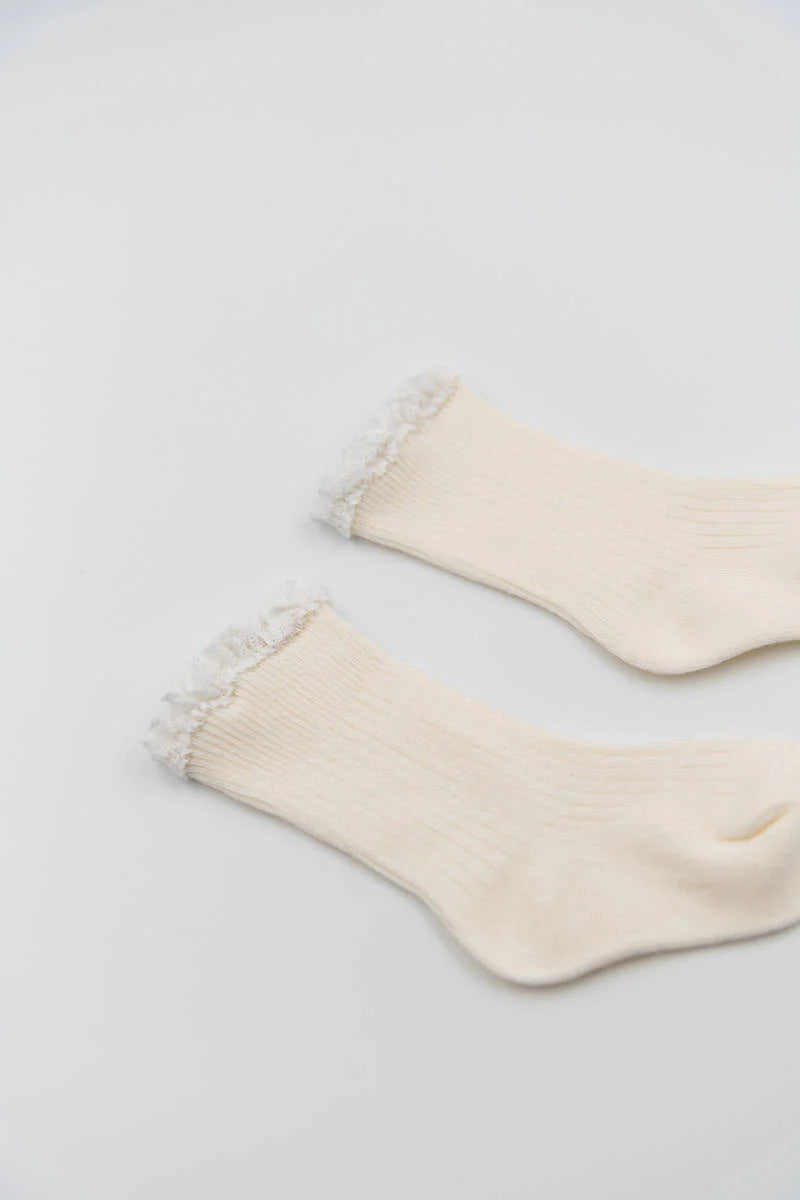 Calza Bimba con Pizzo in Bambù - PANNA