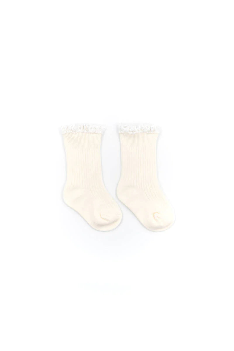 Calza Bimba con Pizzo in Bambù - PANNA