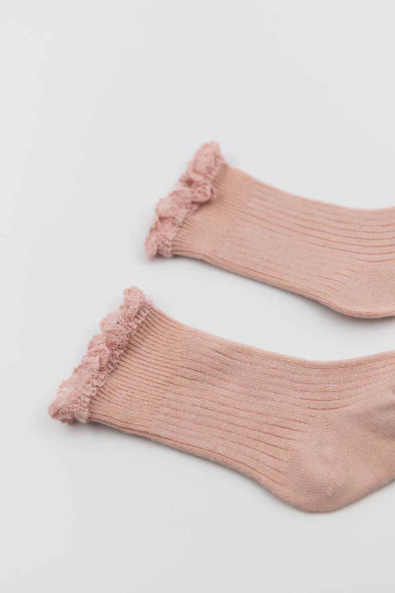Calza Bimba con Pizzo in Bambù - ROSA CIPRIA