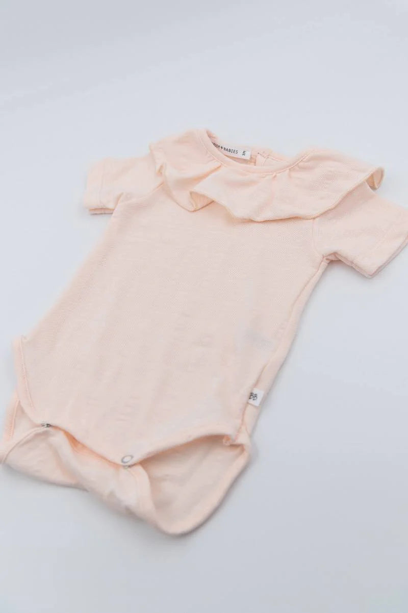 Body con collo volant - Rosa Chiaro