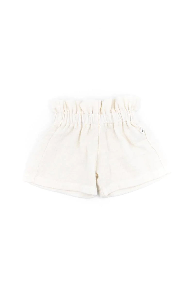 Shirt volant Azzurro con Pantaloncino vita alta Bianco