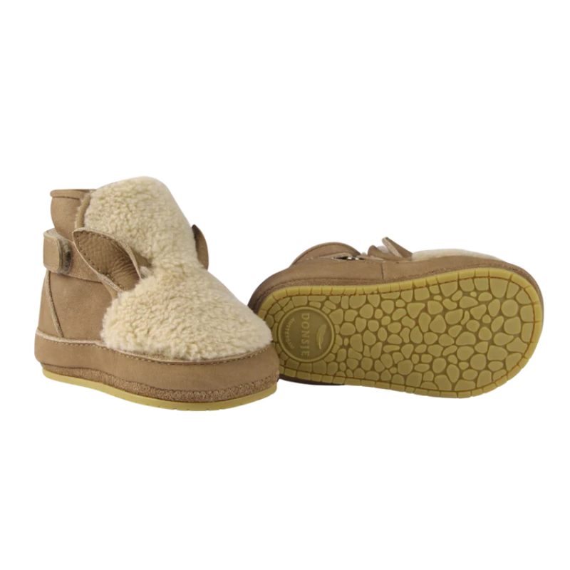 Richy Booties | Alpaca | Beige Curly Faux Fur