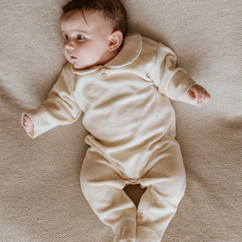 Tutina bimba con colletto - WARM WHITE