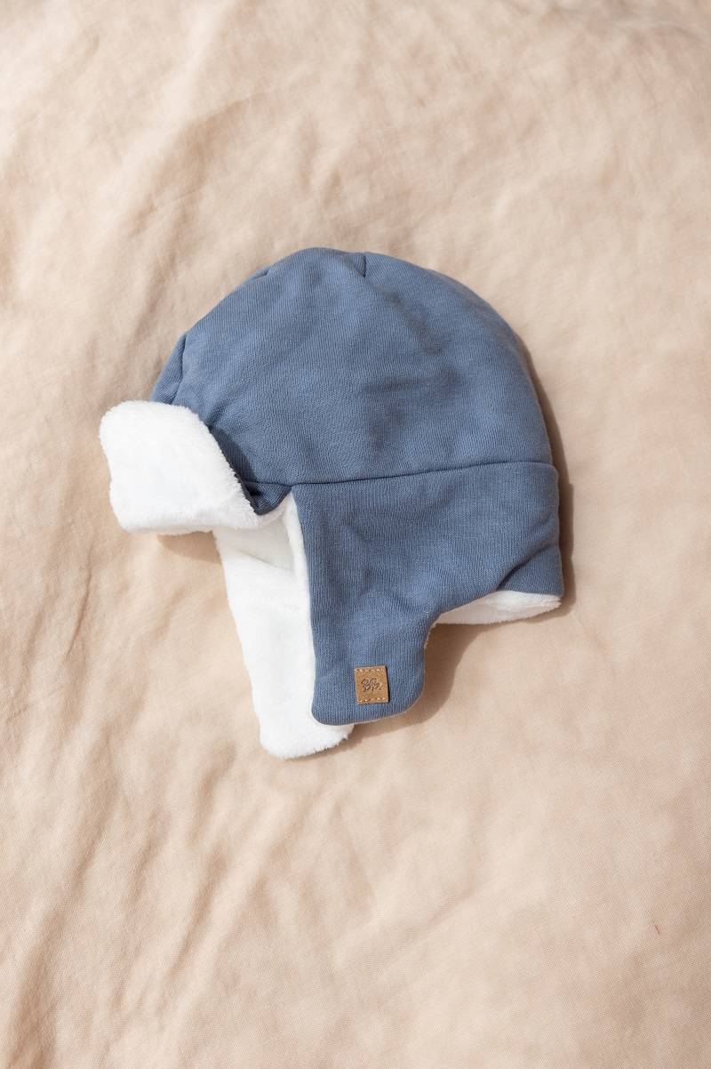 Cappellino pilota con teddy - Jeans Blue