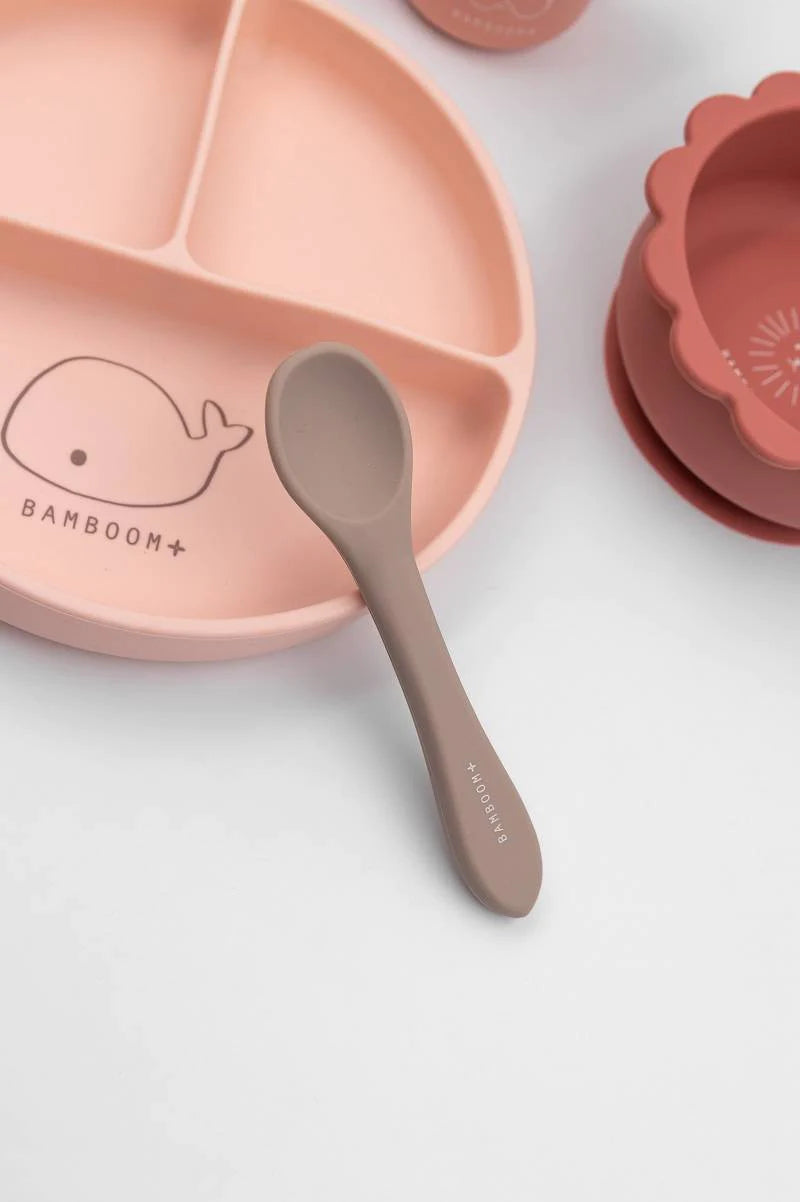Set Bimbo in Silicone ( piatto, scodella, cucchiaio, bicchiere) - PINK 07