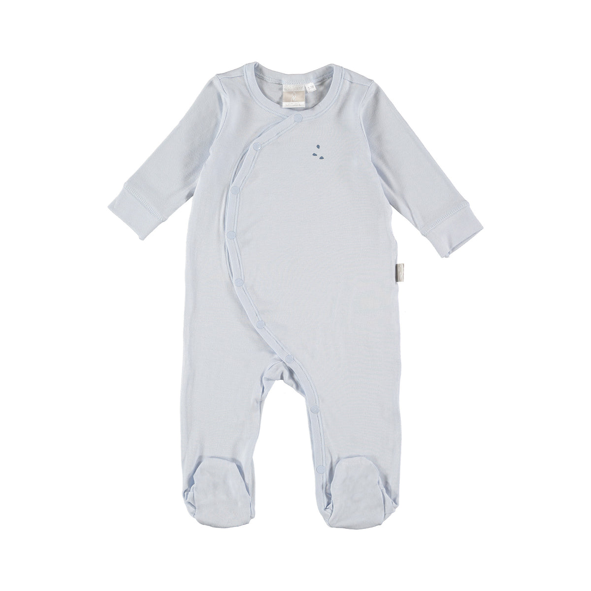 Tutina Jersey di bamboo con piedi-Celeste
