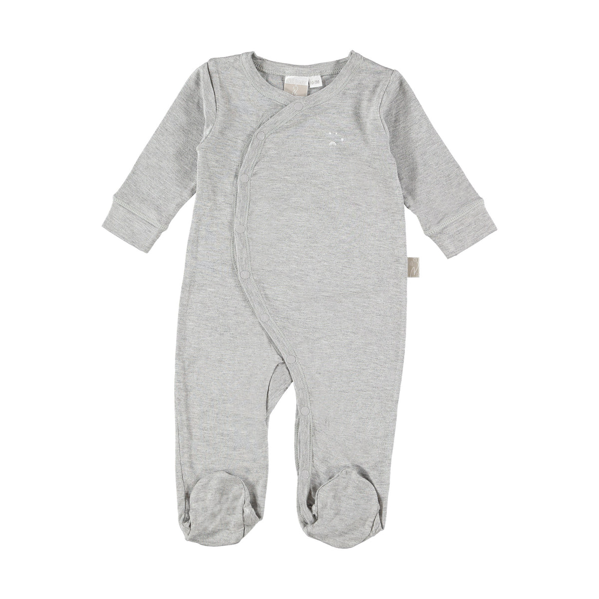Tutina Jersey di bamboo con piedi-Grigio