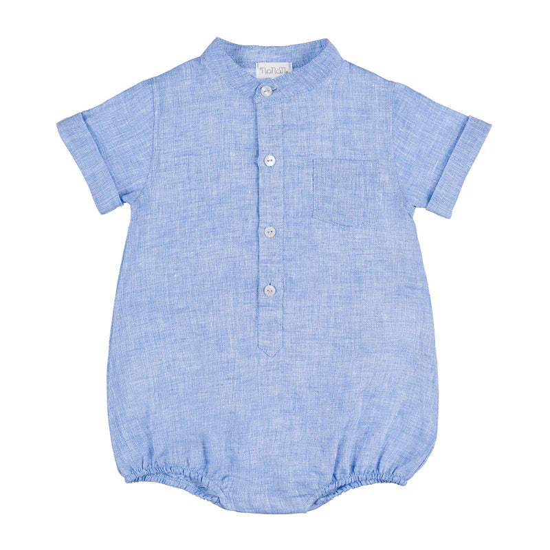 Pagliaccetto in lino - Azzurro