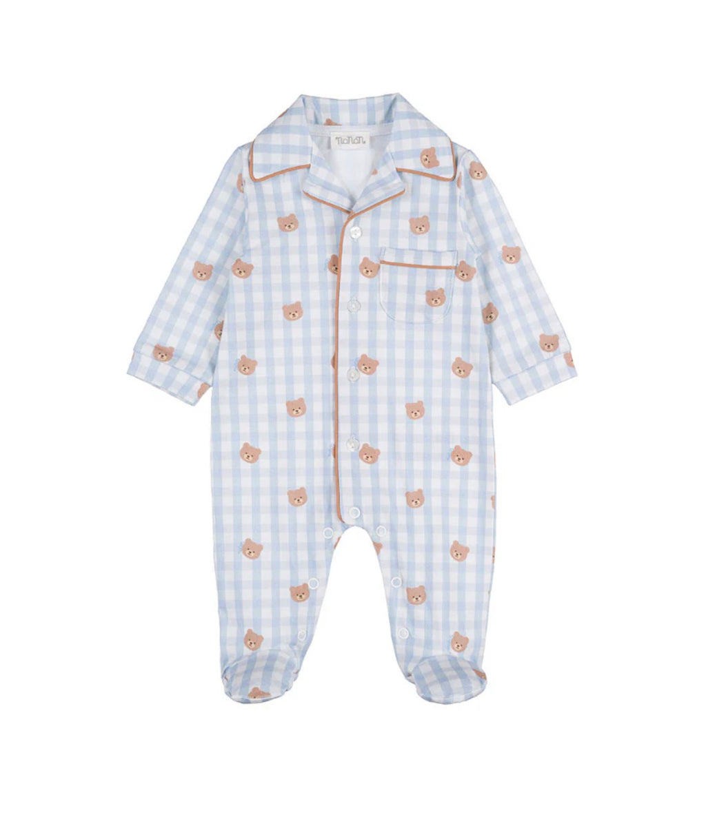 Tutina allover orsetti - Azzurra