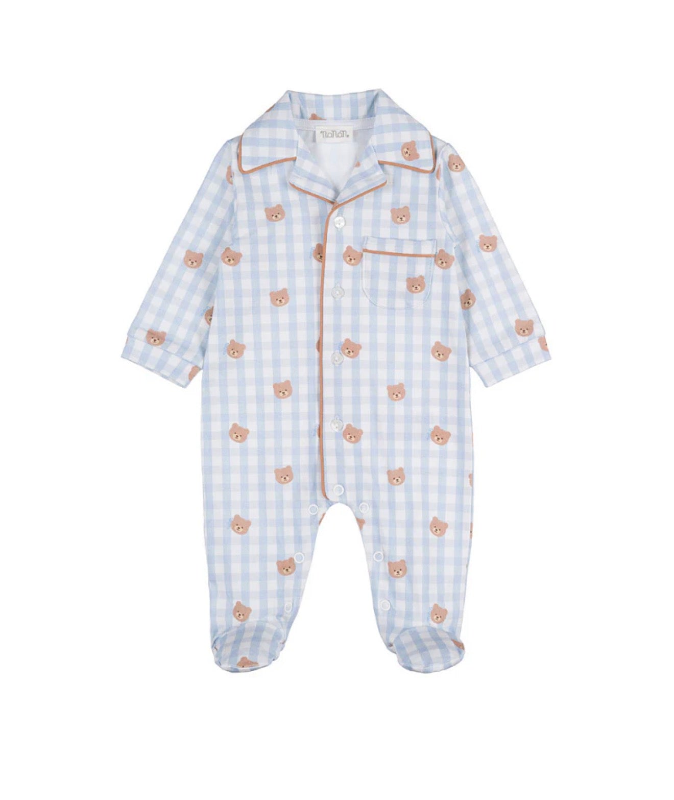 Tutina allover orsetti - Azzurra