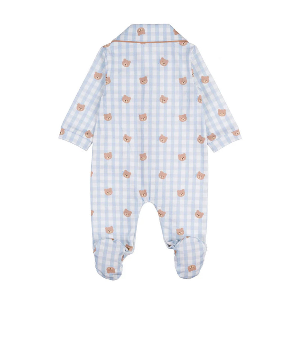 Tutina allover orsetti - Azzurra