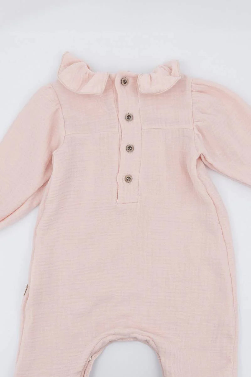 Tutina con collo volant - Water Pink