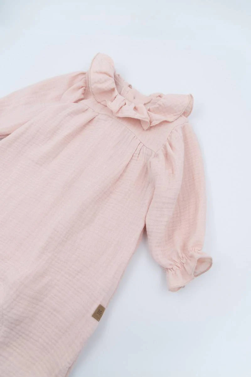 Tutina con collo volant - Water Pink