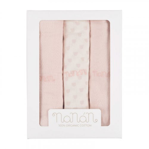 Set 3pcs mussola rosa